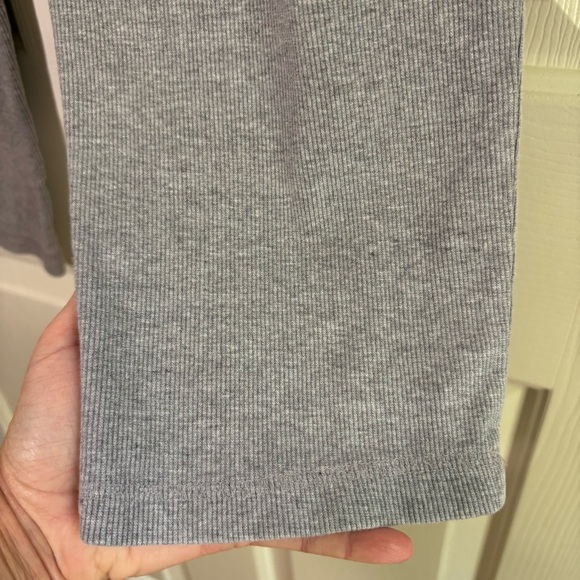 Green Cotton Sustainable Lounge Pants Medium Gray Ribbed Pull On Denmark Granola - Picture 5 of 8